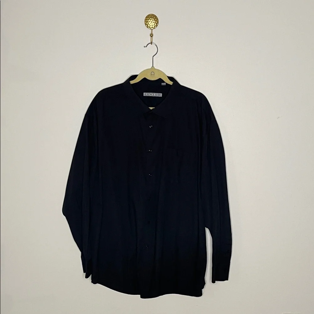 Black Button-Up Dress Shirt - Picture 1 of 7